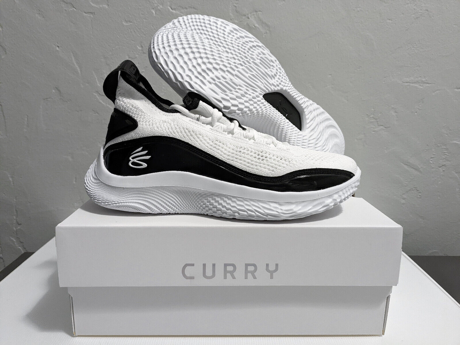 Giày Under Armour Curry Flow 8 NM 'White Black' 3024785-111 - Ảnh 3