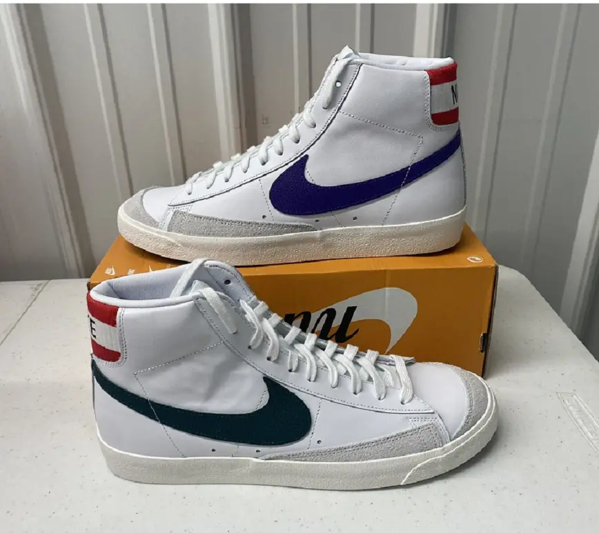 Alternative view of Giày Nike Blazer Mid 77 Vintage 'Mismatched Basketball Leather Swooshes' DQ7777-100