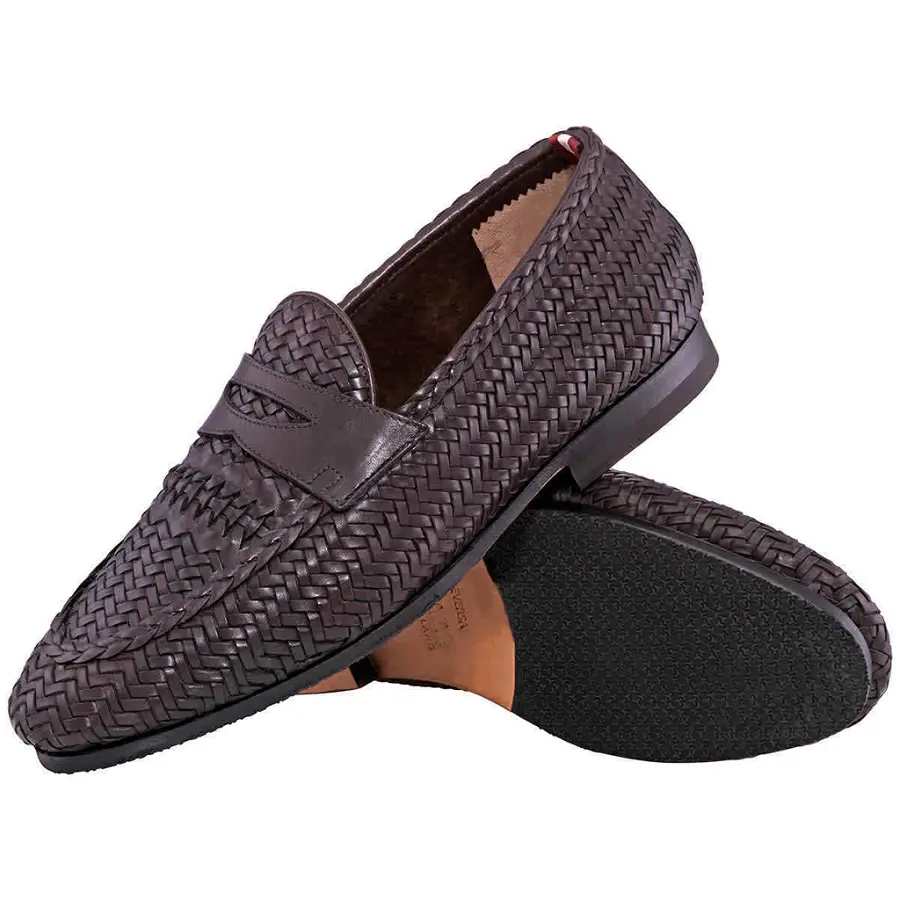 Giày Bally Plinker Woven Loafers 'Brown' 6237972 - Ảnh 3