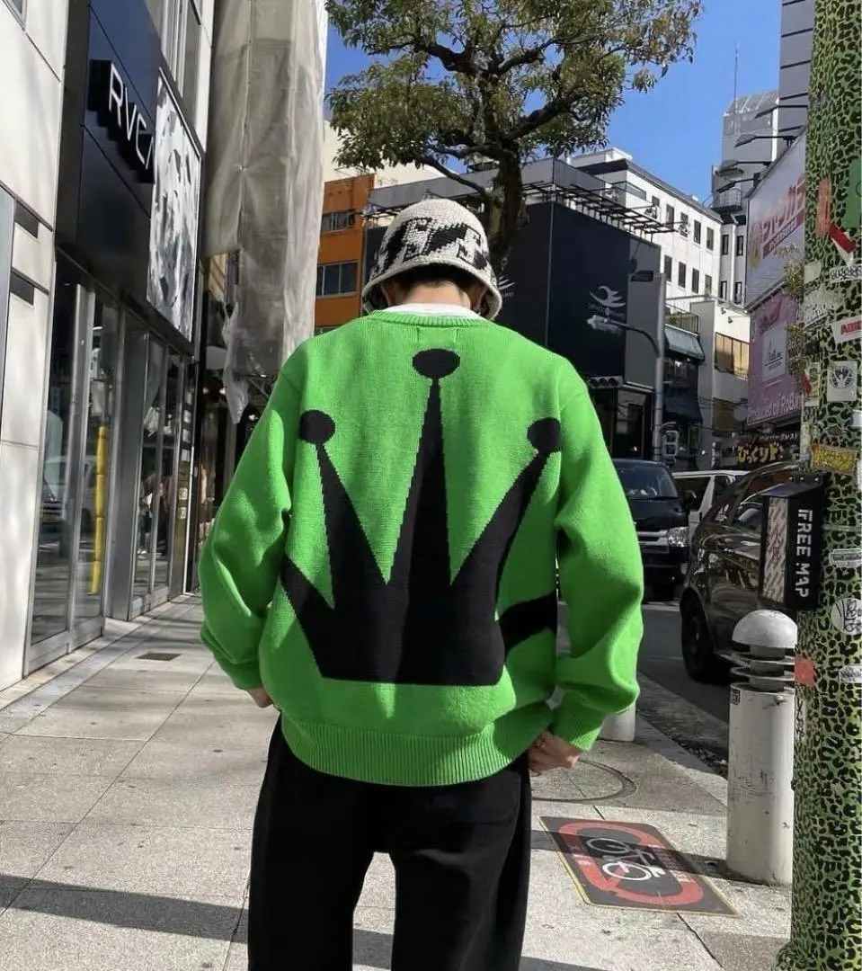 Áo Stussy Bent Crown Sweater 'Lime' - Ảnh 4