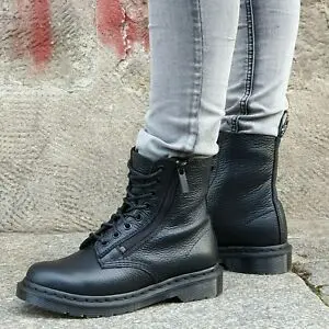 Alternative view of Giày Dr.Martens 1460 Pascal Women's Leather Zipper 'Black' 22008001