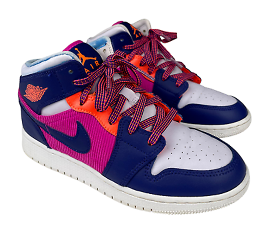 Giày Nike Air Jordan 1 Mid GS 'Fire Pink' 555112-602 - Ảnh 3
