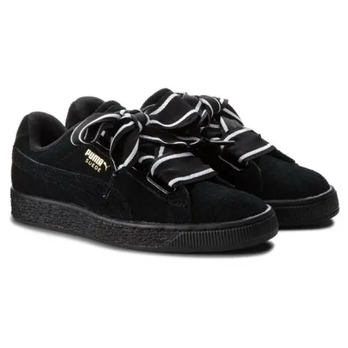Giày Puma Basket Suede Heart Satin 'Black' 364084-01 - Ảnh 9
