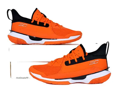 Alternative view of Giày Under Armour Curry 7 'Orange Black' 3023838-803