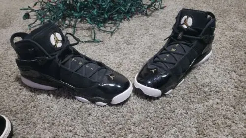 Giày Nike Air Jordan 6 Rings 'Black Metallic Gold' 322992-007 - Ảnh 4