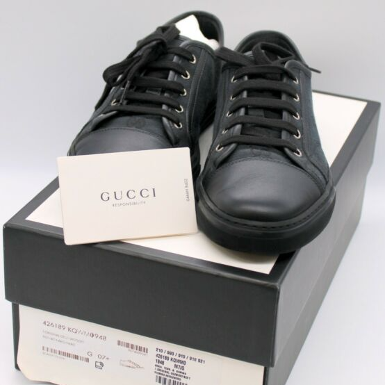 Giày Gucci GG Canvas Low 'Grey Black' 426189-KQWM0-1948 - Ảnh 2