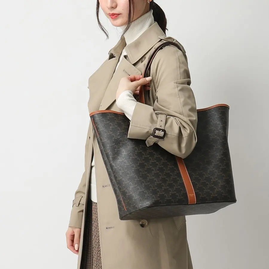 Alternative view of Túi Celine Medium Cabas In Triomphe Canvas Tan 191112CAS-04LU