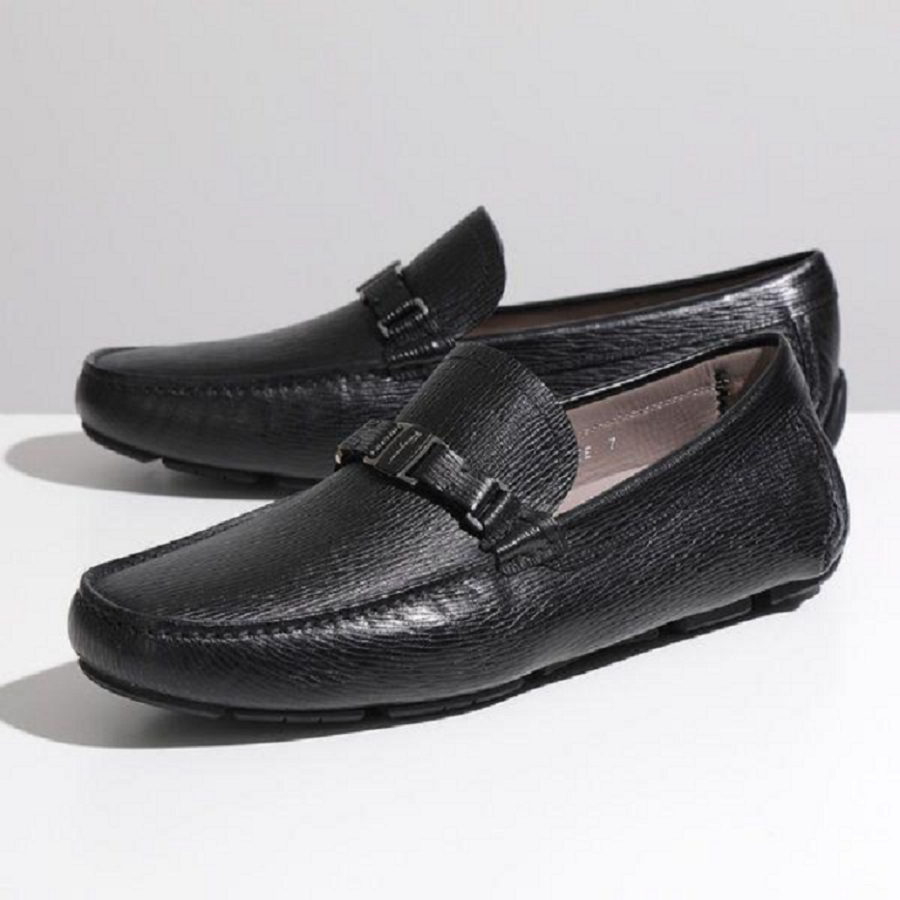 Giày Salvatore Ferragamo Mocasin Buckle ‘Black’ 709326 - Ảnh 2