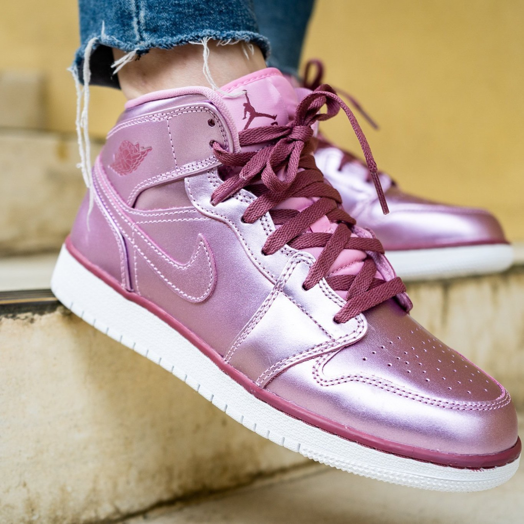 Giày Nike Air Jordan 1 Mid SE GS 'Pink Rose' AV5174-640 - Ảnh 4