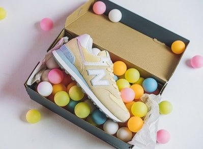 Giày New Balance Wmns 574 'Yellow Blue' WL574ESG - Ảnh 4