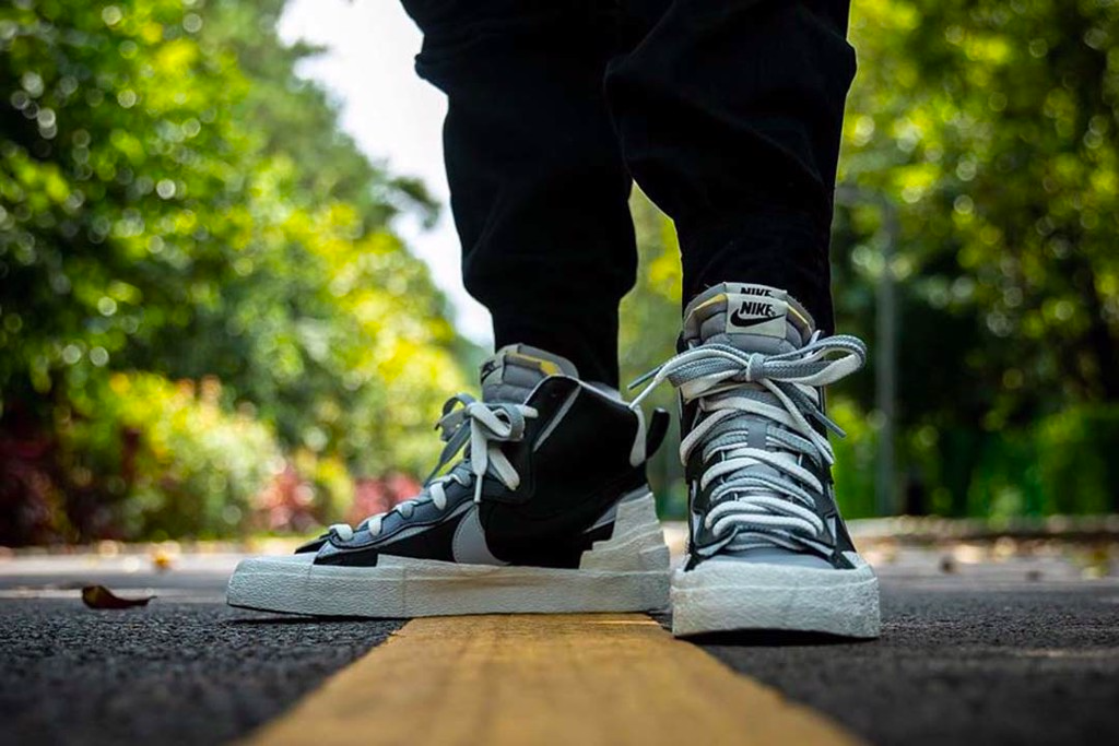 Giày Nike Blazer Mid sacai Black Grey BV0072-002 - Ảnh 6