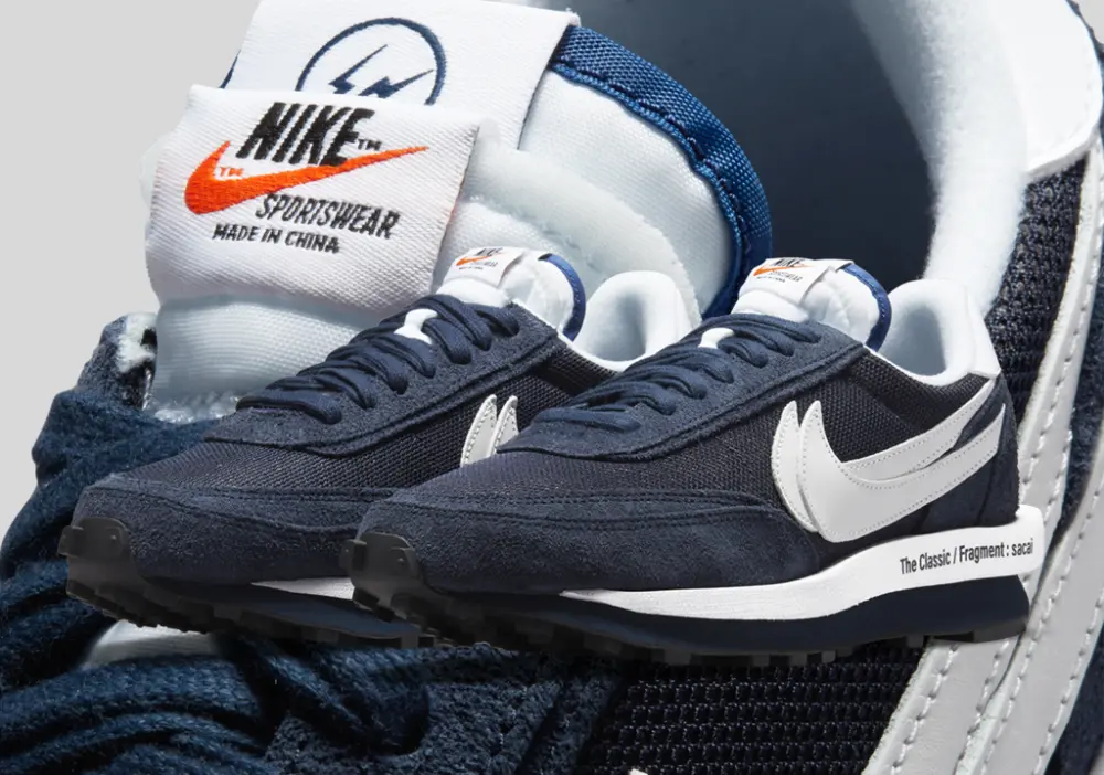 Giày Nike Fragment Design x sacai x Waffle 'Blackened Blue' DH2684-400 - Ảnh 5