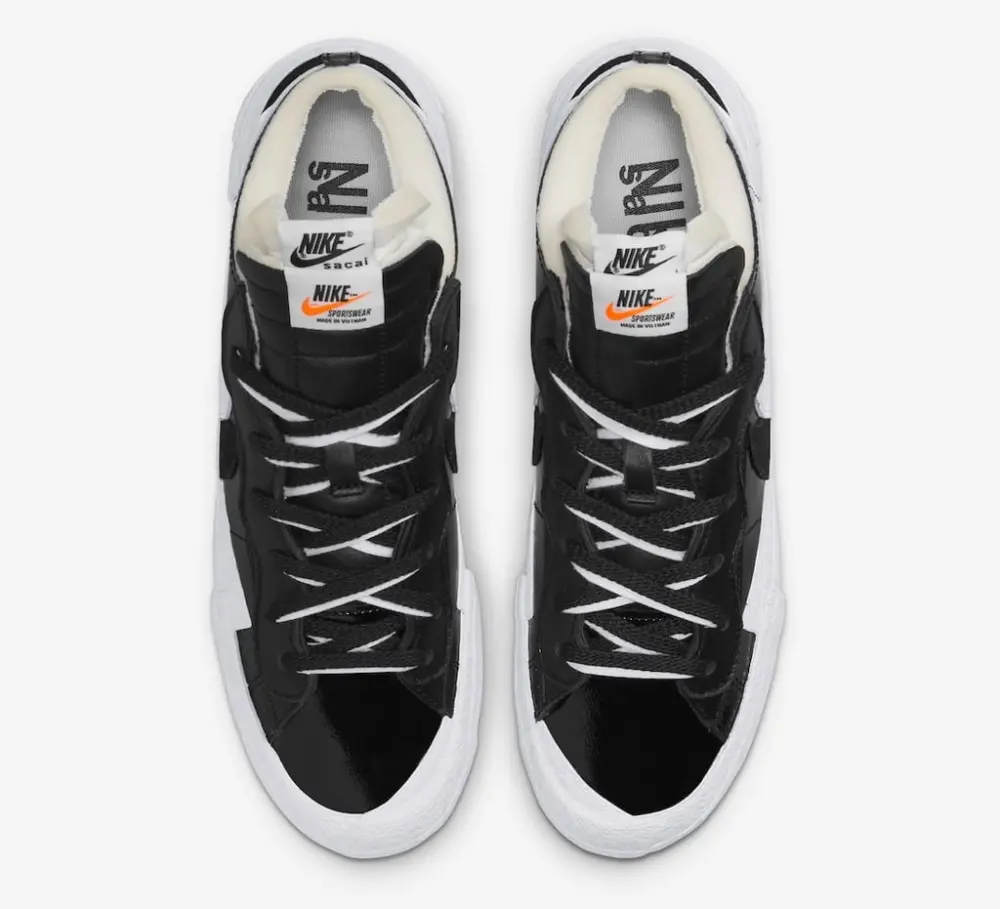 Alternative view of Giày Nike Blazer Low 'Sacai Black Leather' DM6443-001