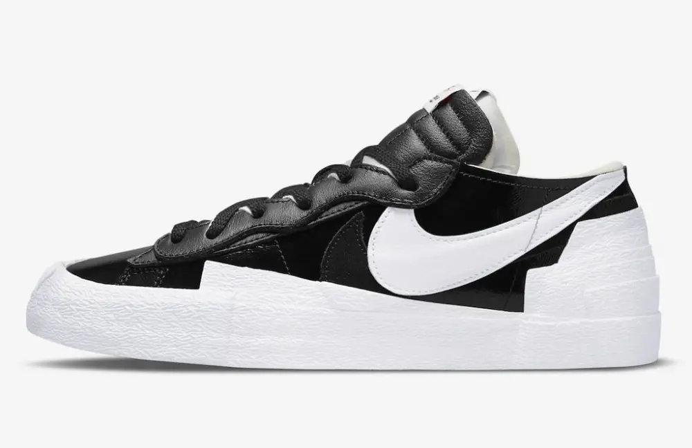 Giày Nike Blazer Low 'Sacai Black Leather' DM6443-001 - Ảnh 3