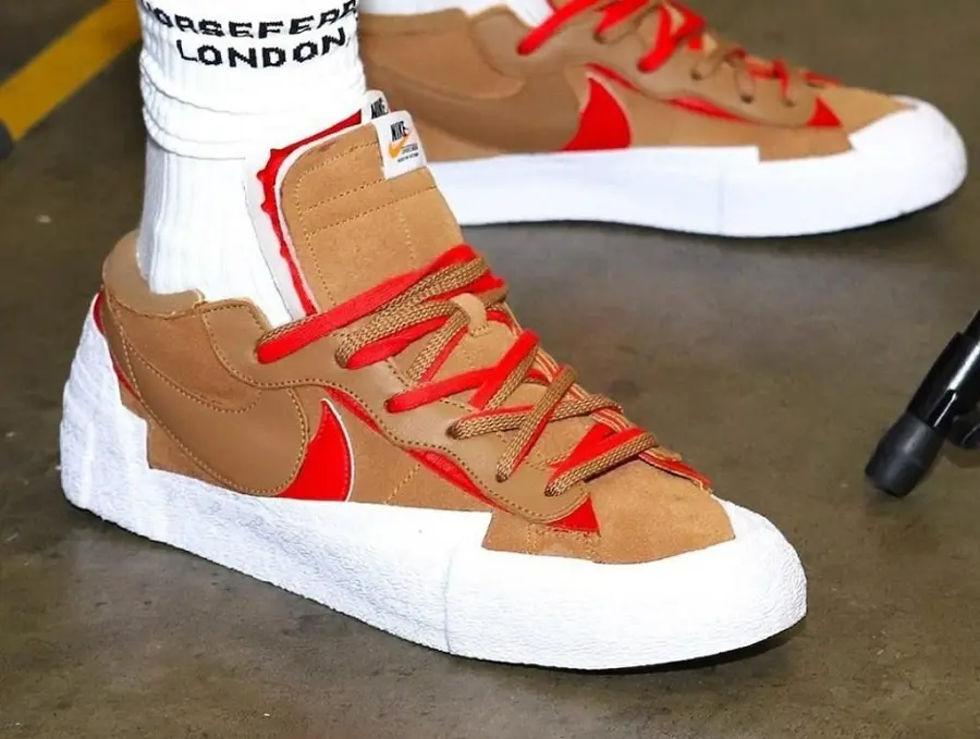 Giày Nike sacai x Blazer Low 'British Tan' DD1877-200 - Ảnh 4