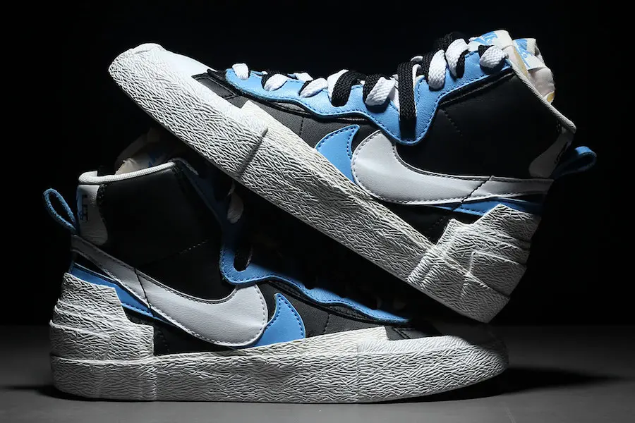 Giày Nike Sacai x Blazer Mid 'Black Blue' BV0072-001 - Ảnh 3