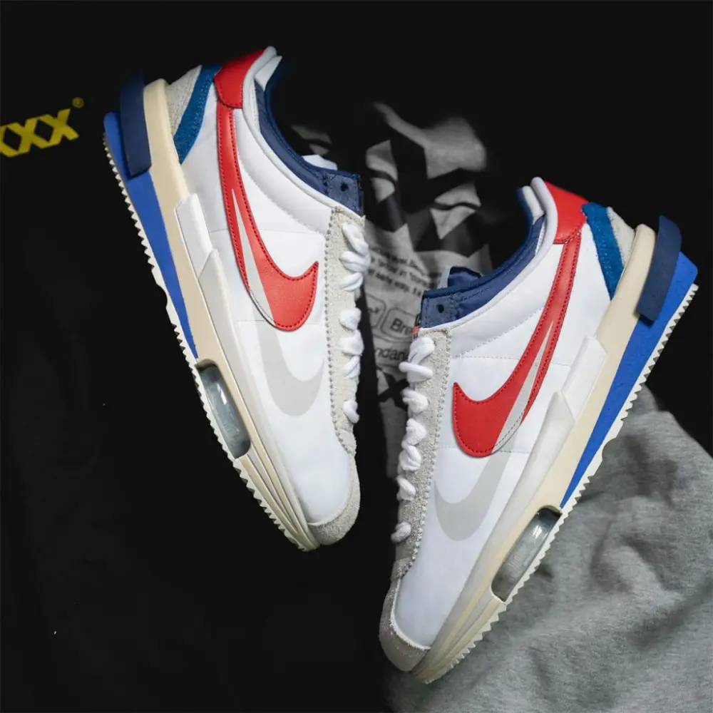 Giày Nike x Sacai Zoom Cortez SP 'White Red' DQ0581-100 - Ảnh 3