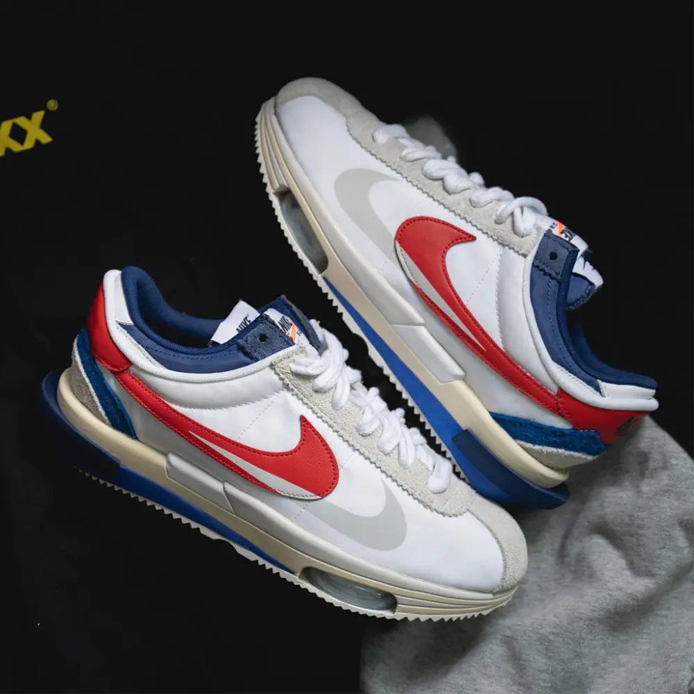 Giày Nike x Sacai Zoom Cortez SP 'White Red' DQ0581-100 - Ảnh 4
