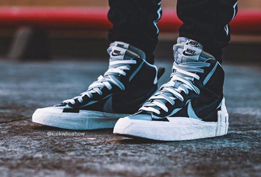 Giày Nike Blazer Mid sacai Black Grey BV0072-002 - Ảnh 5