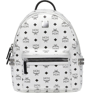 Balo MCM Stark Studs Backpack Visetos 'White' MMK6SVE37WT001