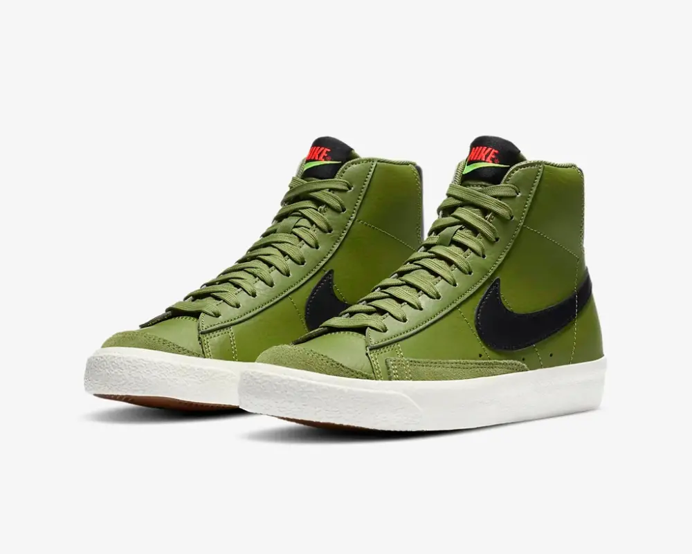 Alternative view of Giày Nike SB Blazer Mid Asparagus Bright Crimson Lemon Venom Black
