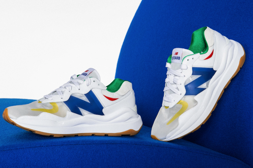 Giày New Balance STAUD x 574 'Rain Cloud Team Red' ML574ST - Ảnh 5