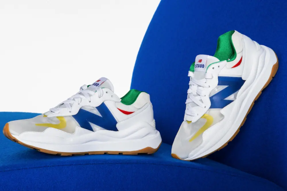 Giày New Balance STAUD x 574 'Rain Cloud Team Red' ML574ST - Ảnh 5