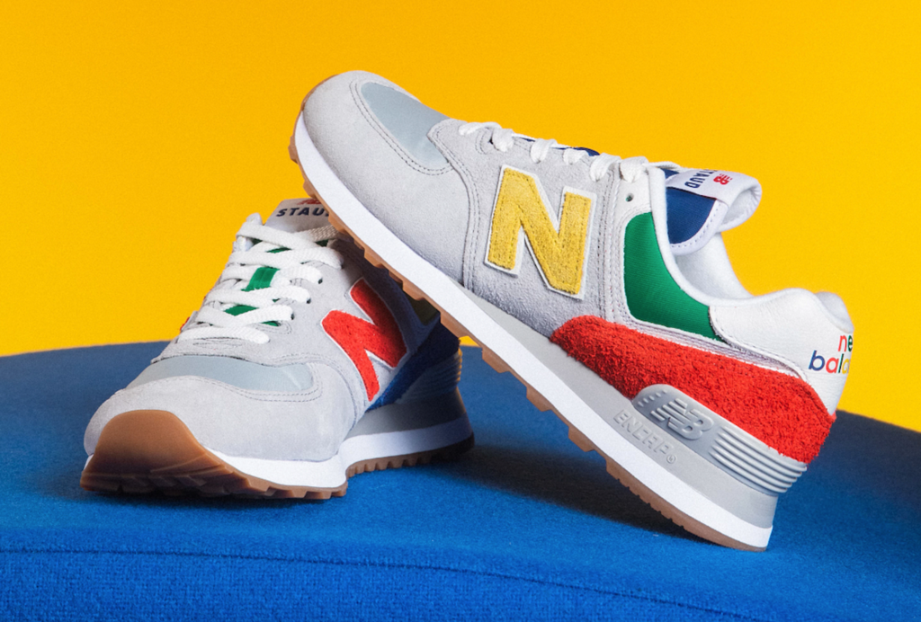 Giày New Balance STAUD x 574 'Rain Cloud Team Red' ML574ST - Ảnh 4