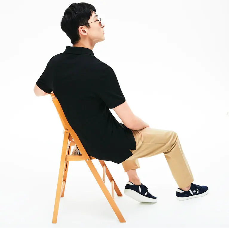 Áo Lacoste Petit Piqué Slim Fit Polo Shirt Black - Ảnh 3