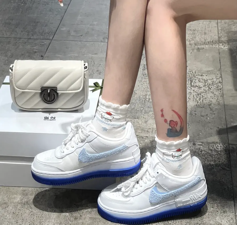 Giày Nike Air Force 1 ‘Chenille Swoosh – Blue Tint’ FJ4567-100 - Ảnh 4