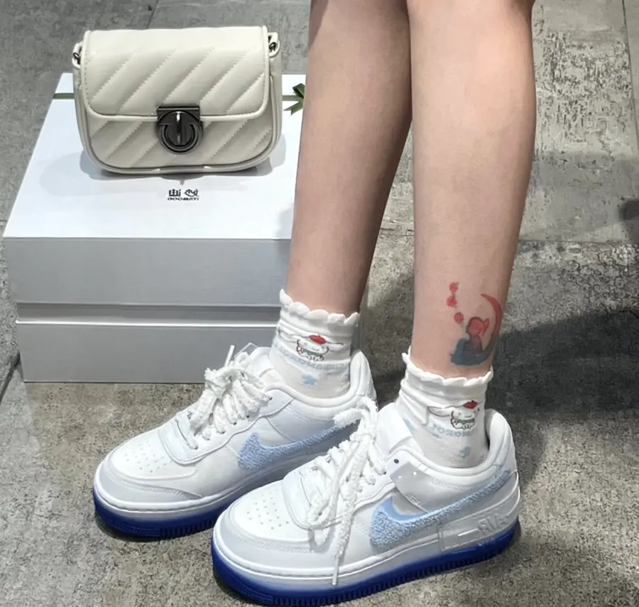 Giày Nike Air Force 1 ‘Chenille Swoosh – Blue Tint’ FJ4567-100 - Ảnh 3