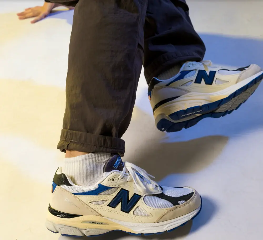 Giày New Balance In USA 990 V3 'White Blue' M990WB3 - Ảnh 7