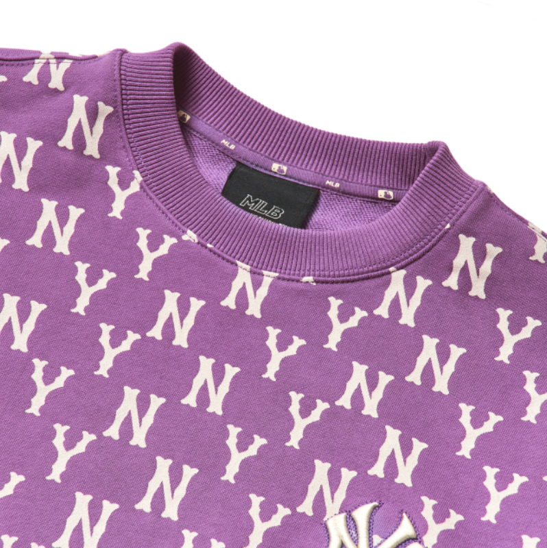 Áo MLB Monogram Allover Overfit Sweatshirt Purple 3AMTM0614-50LDD - Ảnh 7