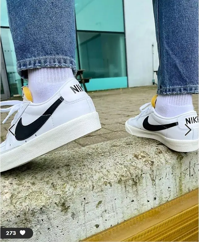 Giày Nike Blazer Low Leather 'Black Swoosh' CZ1089-100 - Ảnh 7