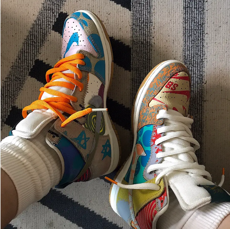 Giày Nike Thomas Campbell x SB Dunk High 'What The' 918321-381 - Ảnh 6