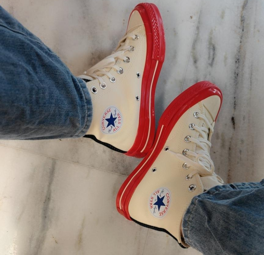 Giày Converse Comme des Garçons Play x Chuck 70 High 'Pristine Red' A01794C - Ảnh 3