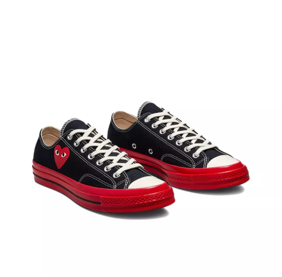 Giày Converse Comme des Garçons Play x Chuck 70 Low 'Black Red' A01795C - Ảnh 8
