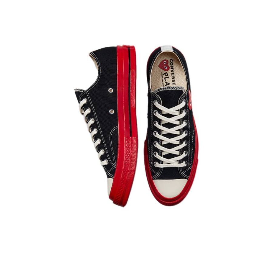Giày Converse Comme des Garçons Play x Chuck 70 Low 'Black Red' A01795C - Ảnh 7