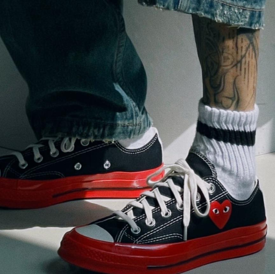 Giày Converse Comme des Garçons Play x Chuck 70 Low 'Black Red' A01795C - Ảnh 5
