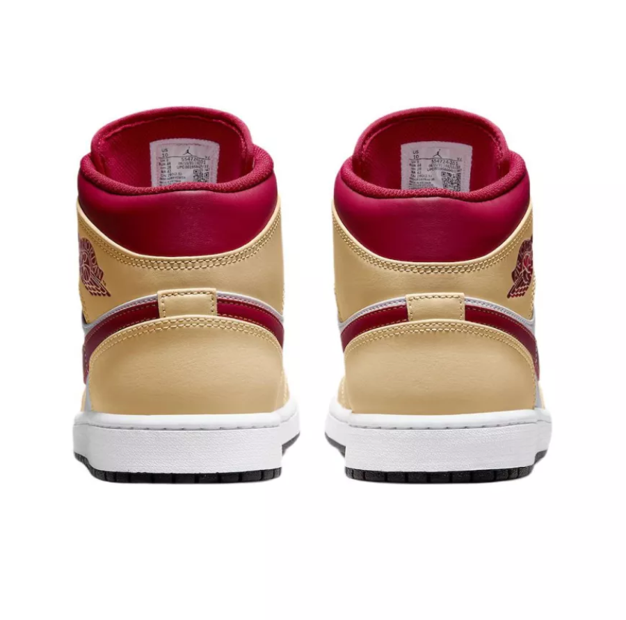 Giày Nike Air Jordan 1 Mid 'Beige White Red' 554724-201 - Ảnh 4