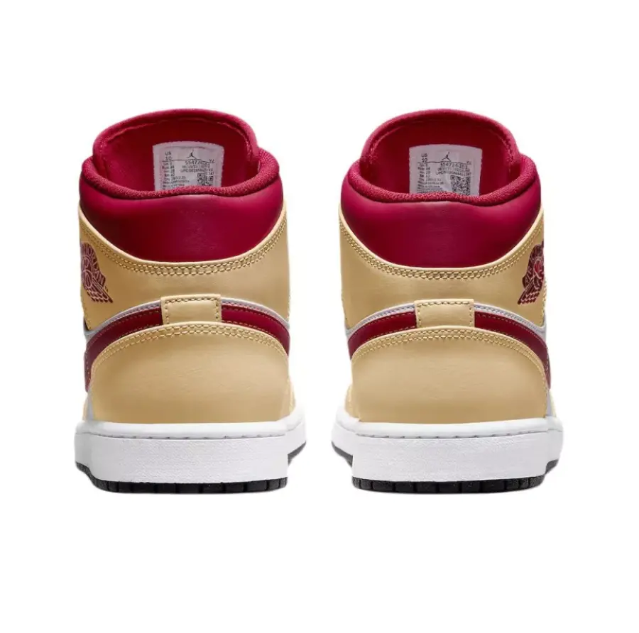 Giày Nike Air Jordan 1 Mid 'Beige White Red' 554724-201 - Ảnh 4