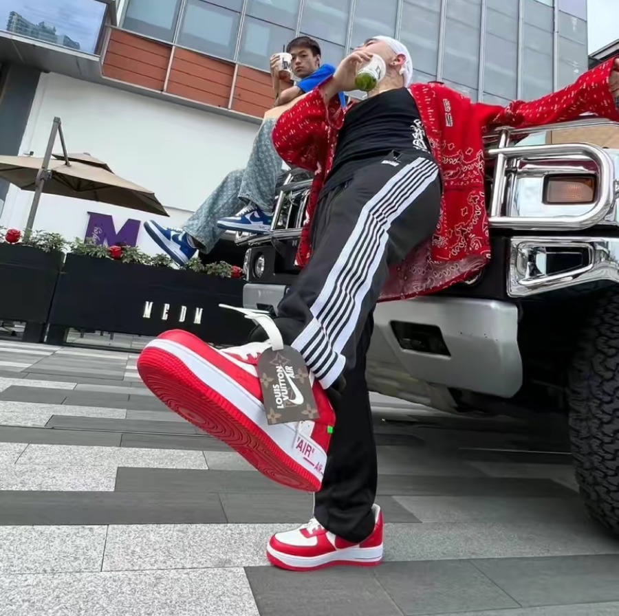 Giày Nike Air Force 1 Low x Louis Vuitton Virgil Abloh 'White Red' CT1741-002 - Ảnh 4