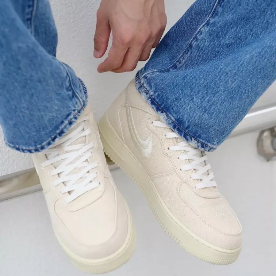 Giày Nike Air Force 1 Mid 'Stussy Fossil' DJ7841-200 - Ảnh 4