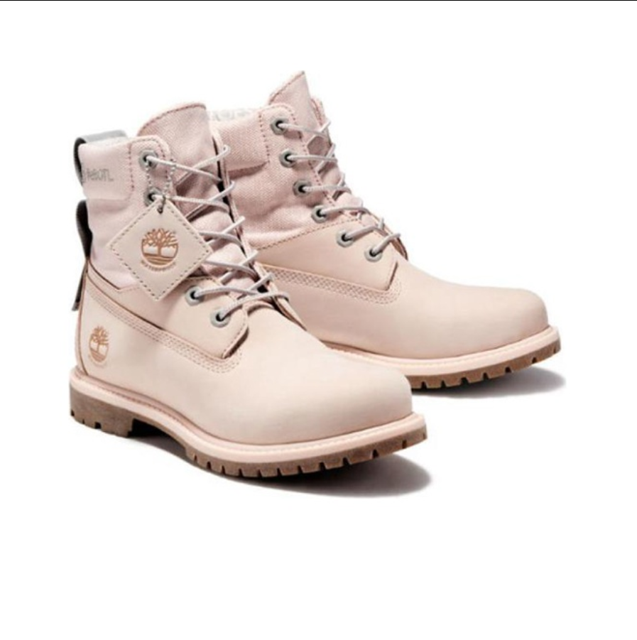 Giày Timberland 6 Inch Boots Mixed Media Waterproof 'Pink' A2FUB - Ảnh 3