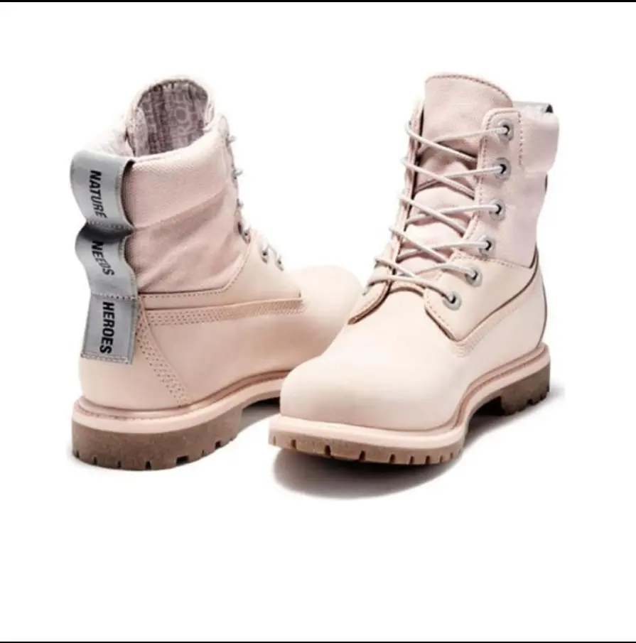 Giày Timberland 6 Inch Boots Mixed Media Waterproof 'Pink' A2FUB - Ảnh 4