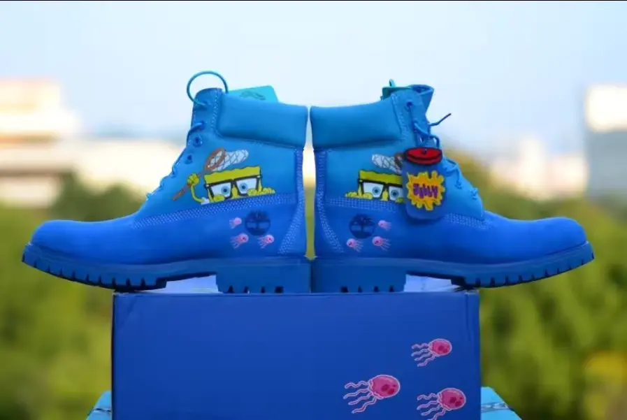Giày Timberland SpongeBob 'Bright Blue' TB0A22T4-J45 - Ảnh 4