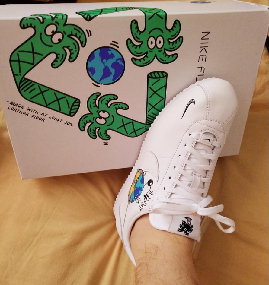 Giày Nike Steve Harrington x Cortez Flyleather QS 'Earth Day' CI5548-100 - Ảnh 3