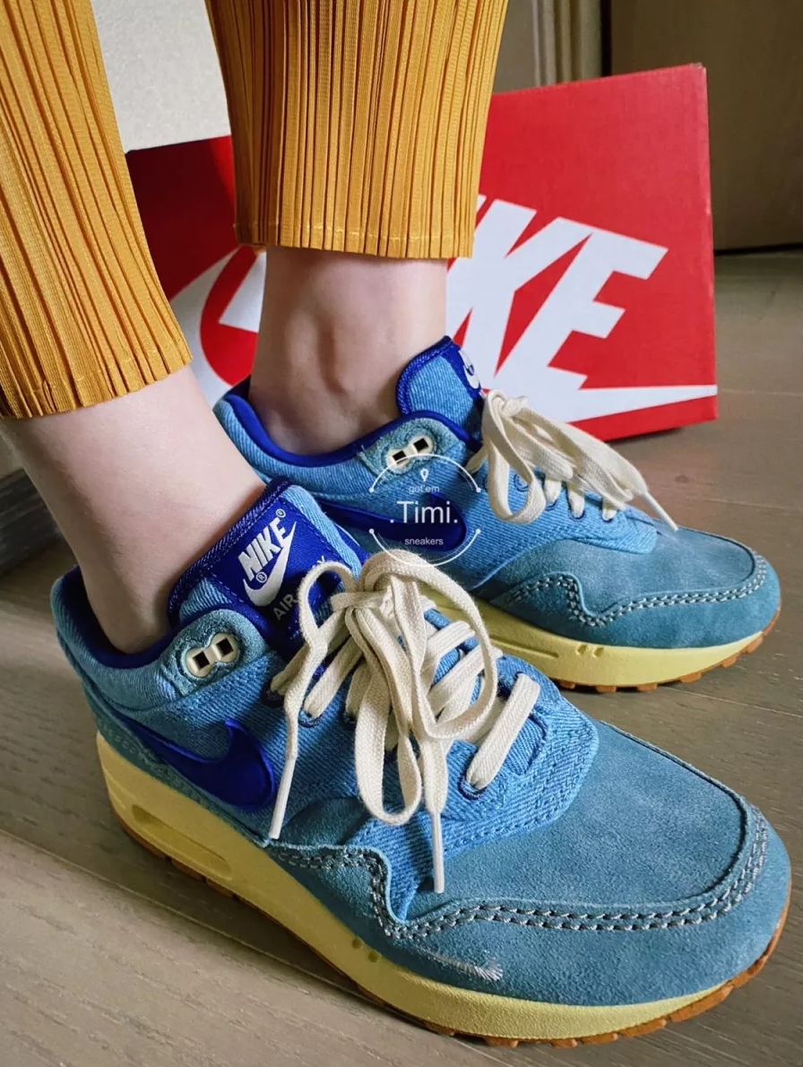 Giày Nike Air Max 1 Premium Dirty Denim 'Deep Royal Blue' DV3050-300 - Ảnh 3