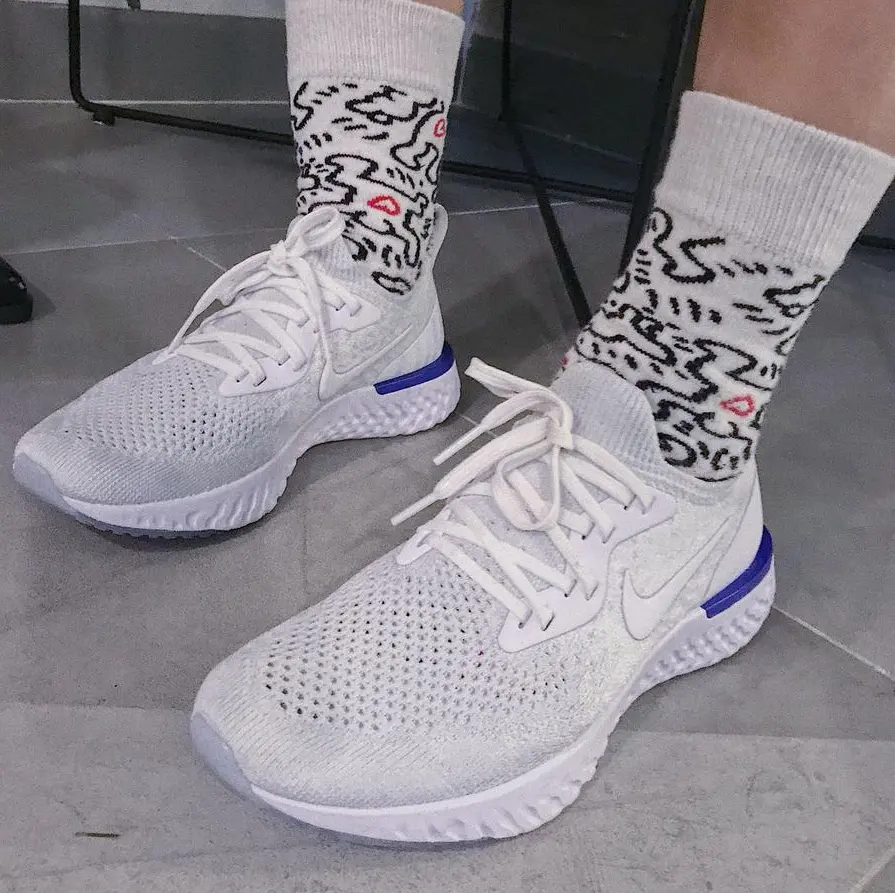 Giày Nike Wmns Epic React Flyknit 'White Racer Blue' AQ0070-100 - Ảnh 3