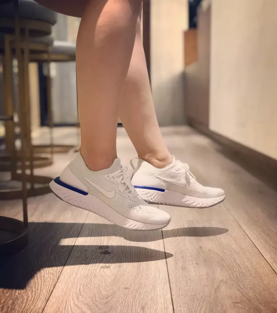 Giày Nike Wmns Epic React Flyknit 'White Racer Blue' AQ0070-100 - Ảnh 4